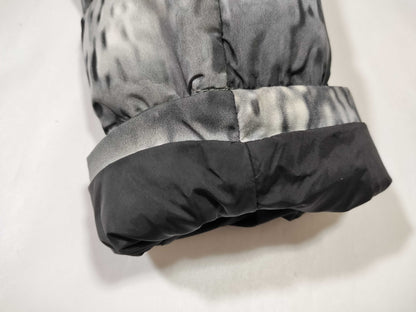 PRADA Prada Down Jacket with Triangle Logo Plate and Fur, Size 40