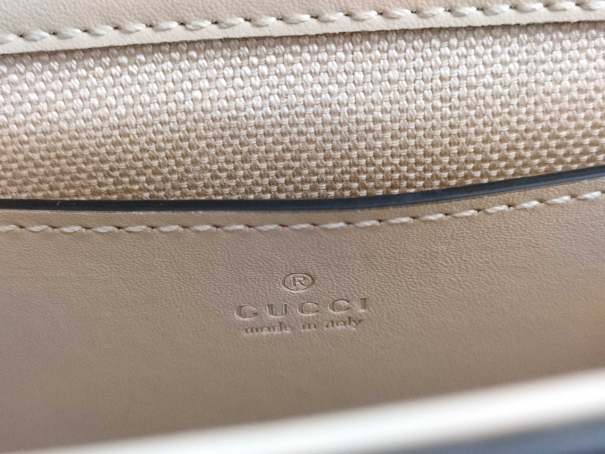 GUCCI GG Super Mini Shoulder Bag, Beige, 772794
