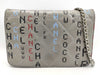CHANEL Lambskin Typography Matelasse Chain Wallet Shoulder Bag with Seal, No. 23