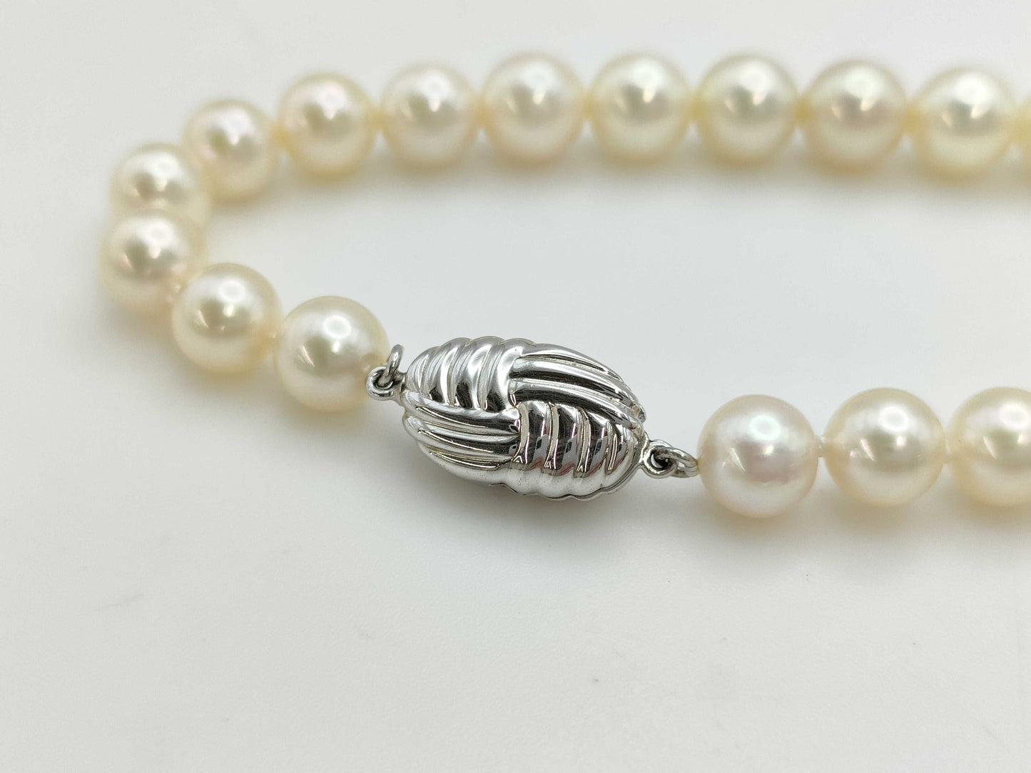 Pearl diameter: Approx. 7.1-8.4mm, Metal, 41.0g, Necklace 
