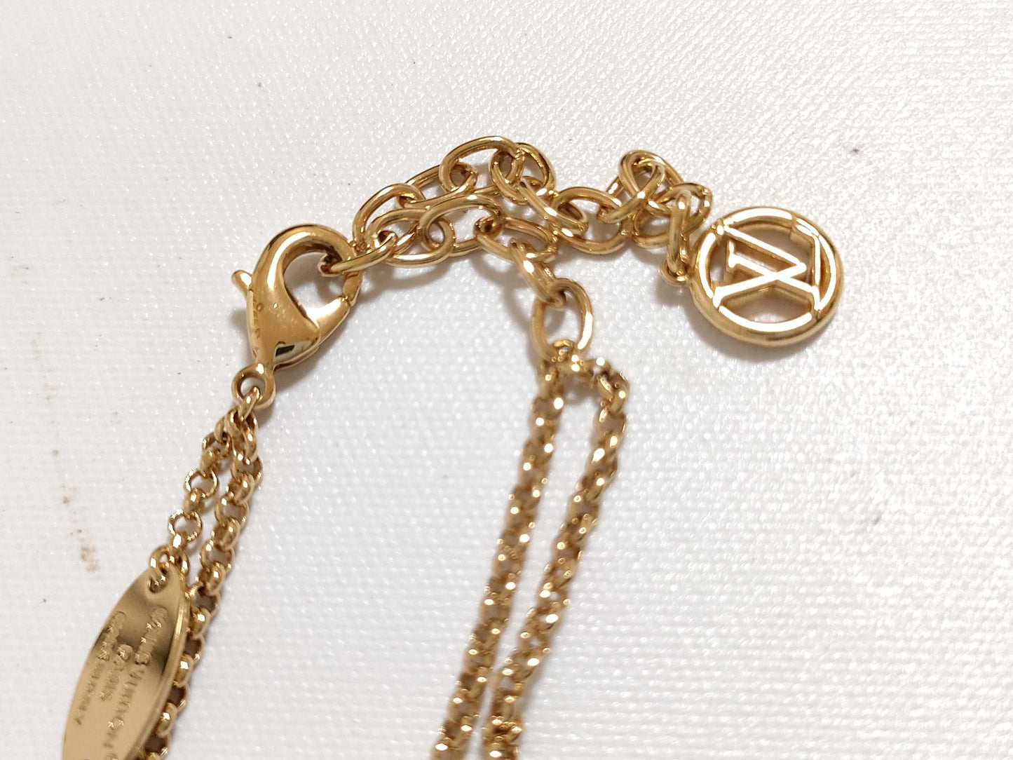 LOUIS VUITTON M01845 Ladies LV Rhinestone Monogram Flower Necklace