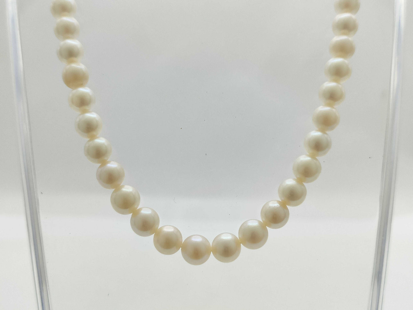 Pearl diameter approximately 6.5-6.9mm, Sterling Silver, 28.1g, Necklace 