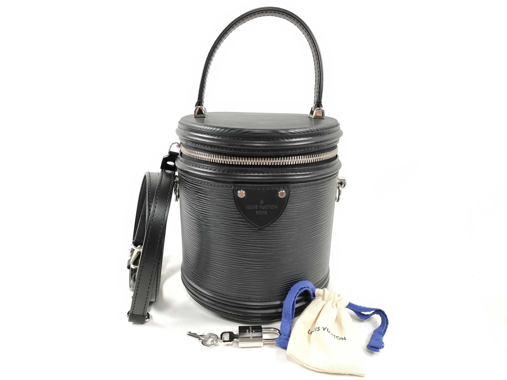 LOUIS VUITTON RFID Verified, Serial Unverifiable, Epi Cannes Handbag M52226, 2-Way Shoulder Bag, Black