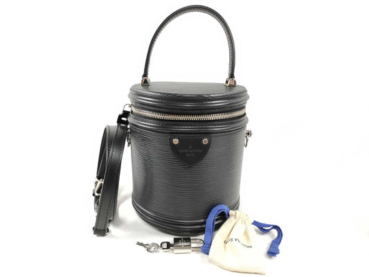 LOUIS VUITTON RFID Verified, Serial Unverifiable, Epi Cannes Handbag M52226, 2-Way Shoulder Bag, Black
