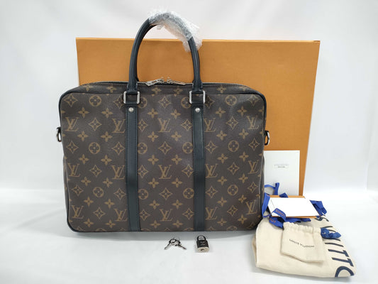 LOUIS VUITTON Monogram Macassar PDV PM Porte-Document Voyage Business Bag
