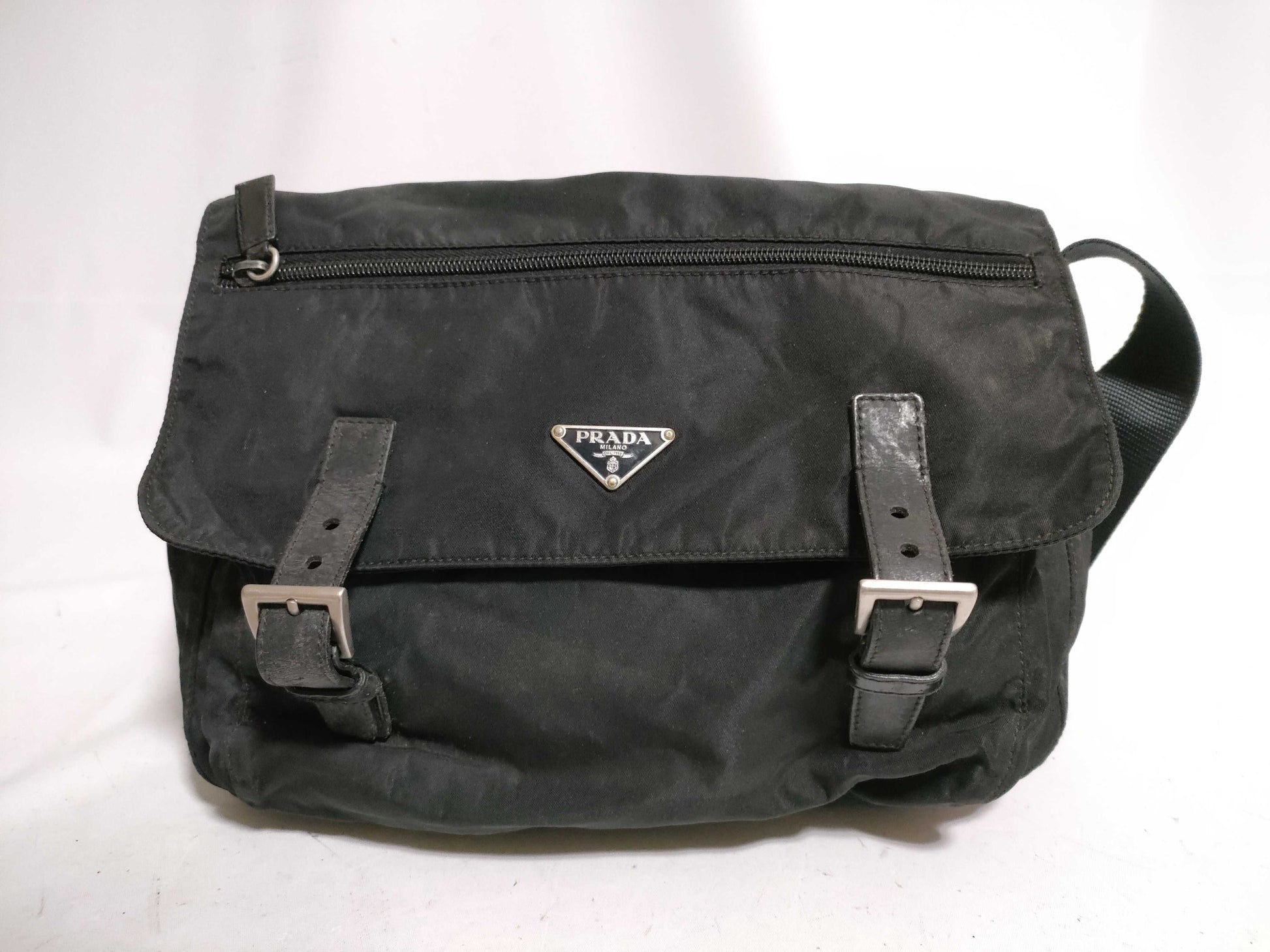 PRADA Nylon Prada Saffiano Shoulder Bag