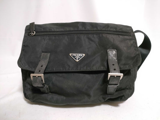 PRADA Nylon Prada Saffiano Shoulder Bag
