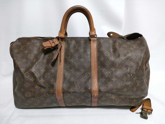 LOUIS VUITTON RFID Unverified Monogram Louis Vuitton Keepall 55 Boston Bag M41424/SA