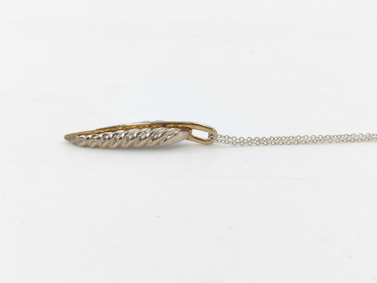 Tiffany & Co. Tiffany Feather Necklace 925/750 4.9g Box Necklace