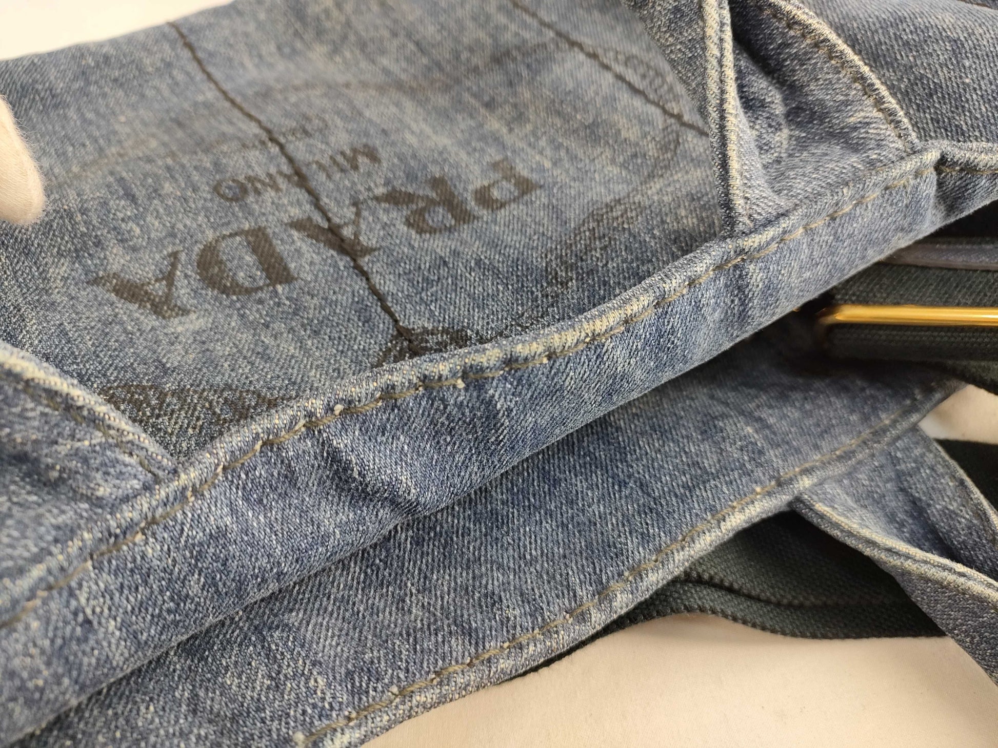 PRADA Prada Denim Canapa 2-way Tote Bag