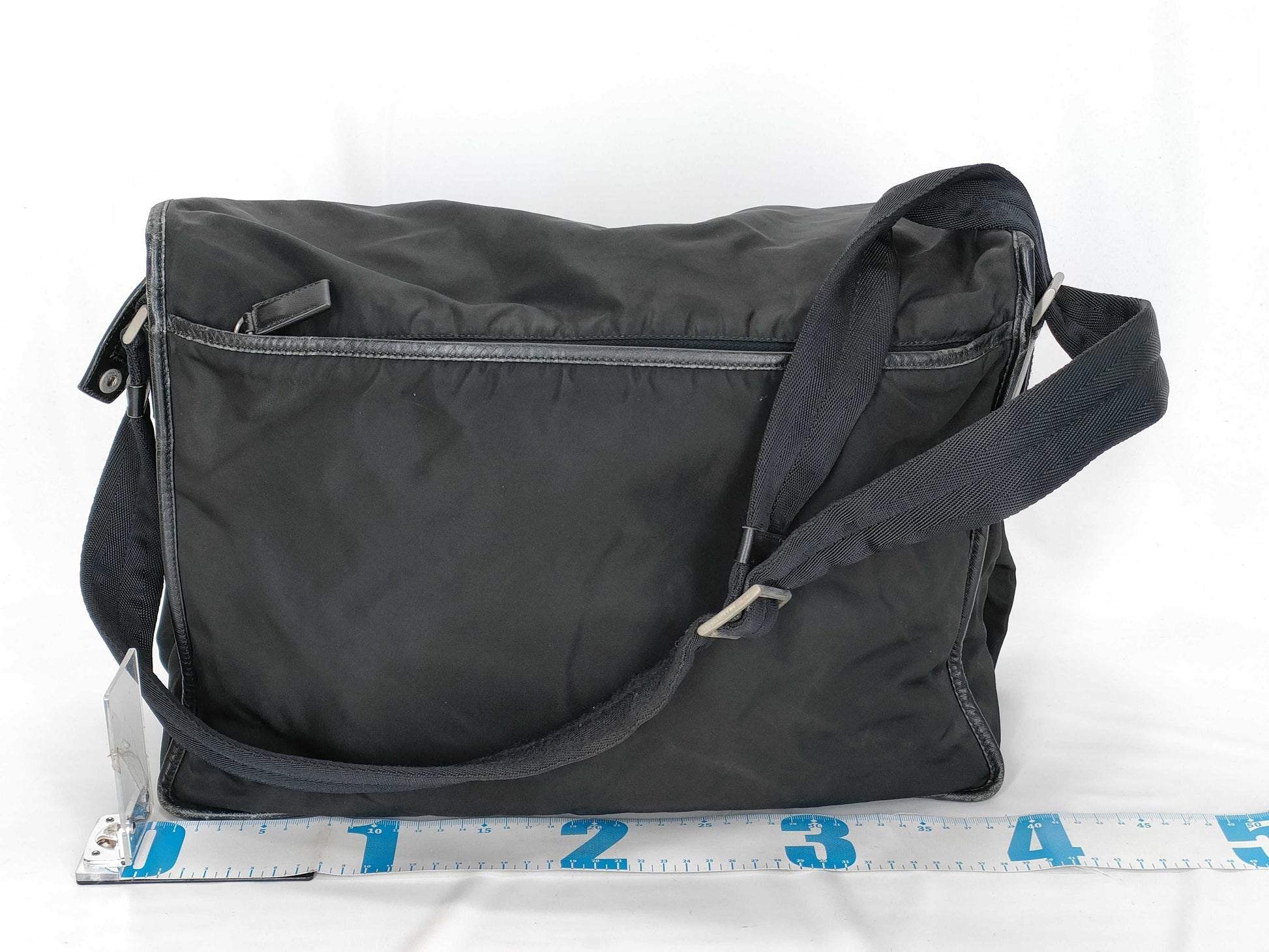 PRADA Nylon Prada Saffiano Combination Messenger Bag Black Shoulder Bag