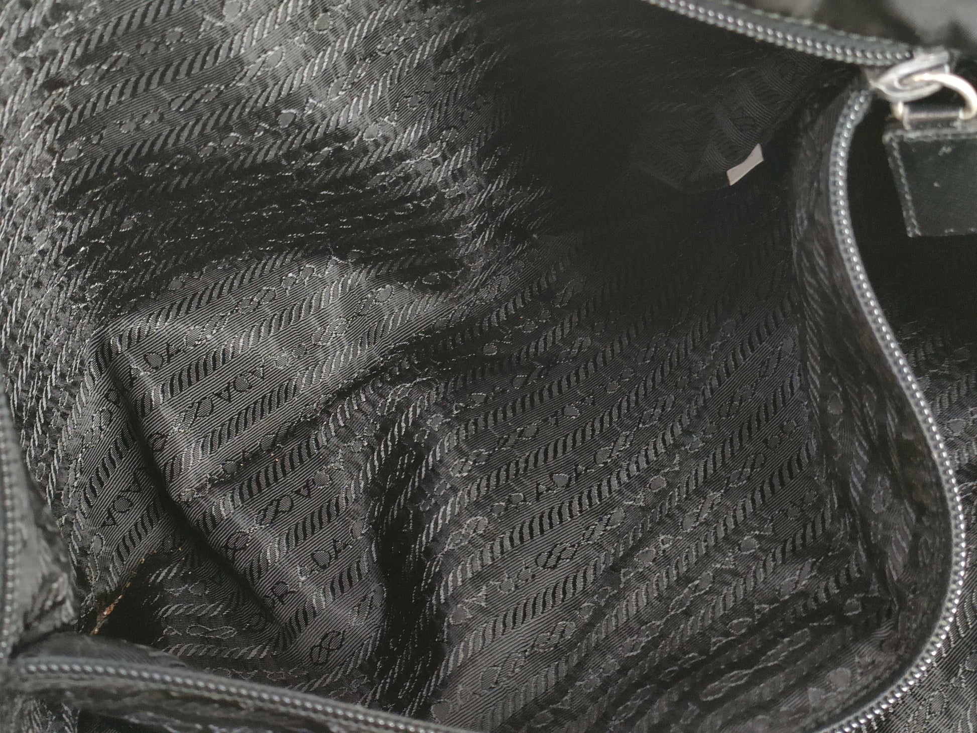 PRADA Nylon Prada Saffiano Combination Messenger Bag Black Shoulder Bag