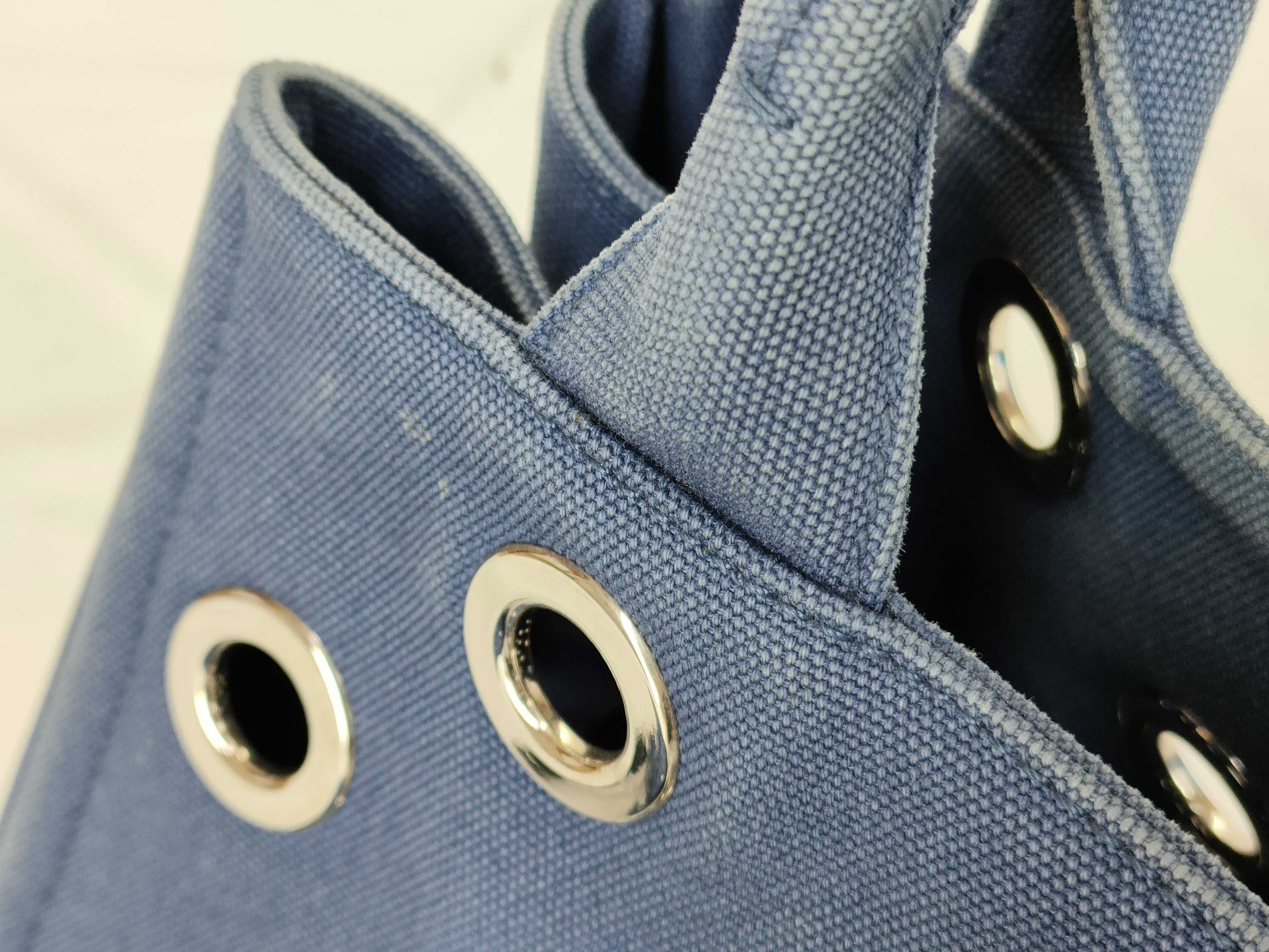 PRADA Prada Grommet Canapa Tote Bag with Pouch