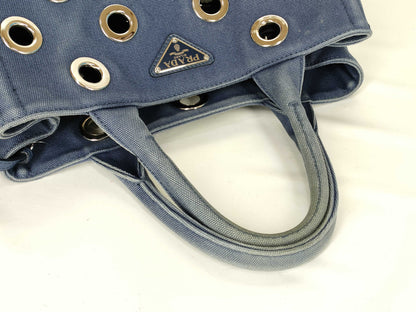PRADA Prada Grommet Canapa Tote Bag with Pouch