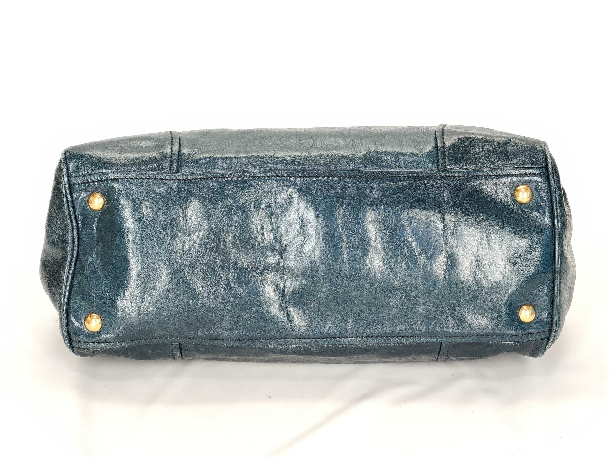 Miu Miu Vitello Shine Mini Boston Handbag