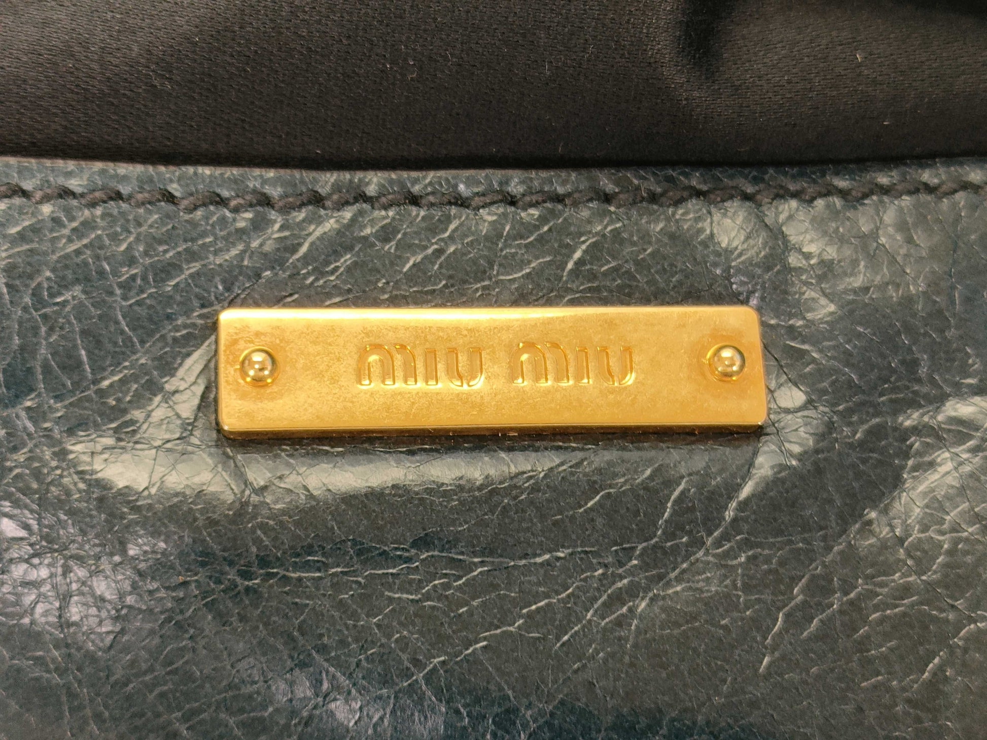 Miu Miu Vitello Shine Mini Boston Handbag