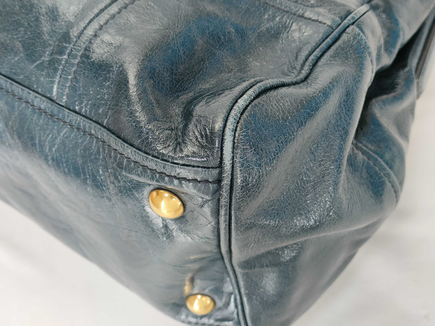 Miu Miu Vitello Shine Mini Boston Handbag