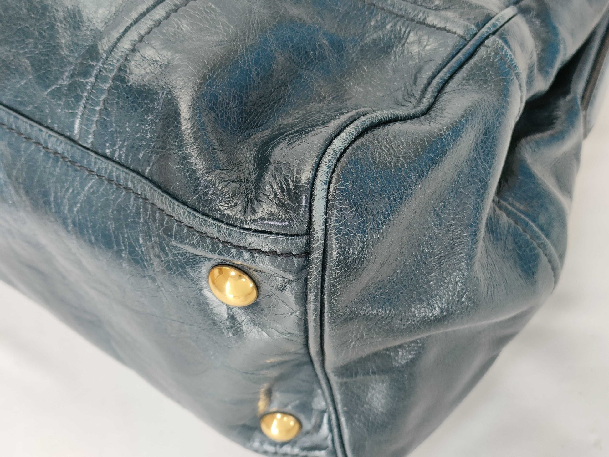 Miu Miu Vitello Shine Mini Boston Handbag