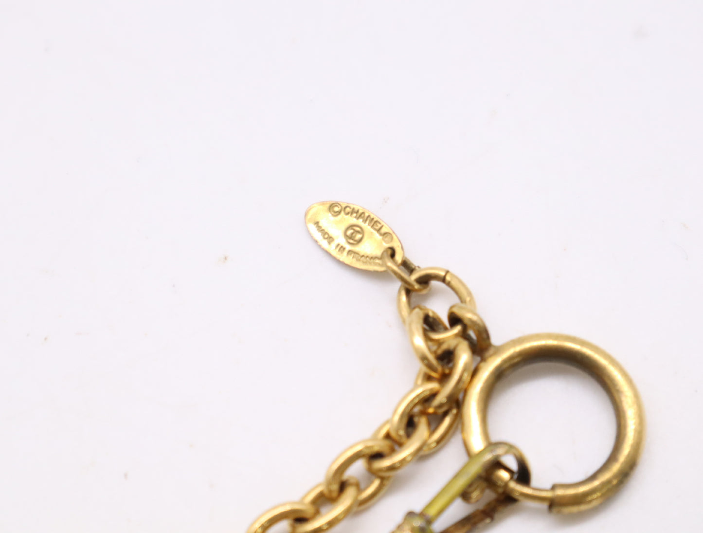 CHANEL Logo Ring Chain Necklace, Gold, Box Included, Chain Approx. 90cm