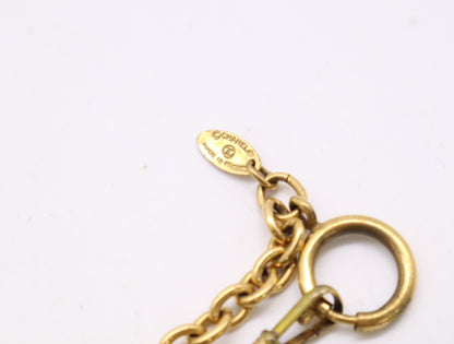 CHANEL Logo Ring Chain Necklace, Gold, Box Included, Chain Approx. 90cm