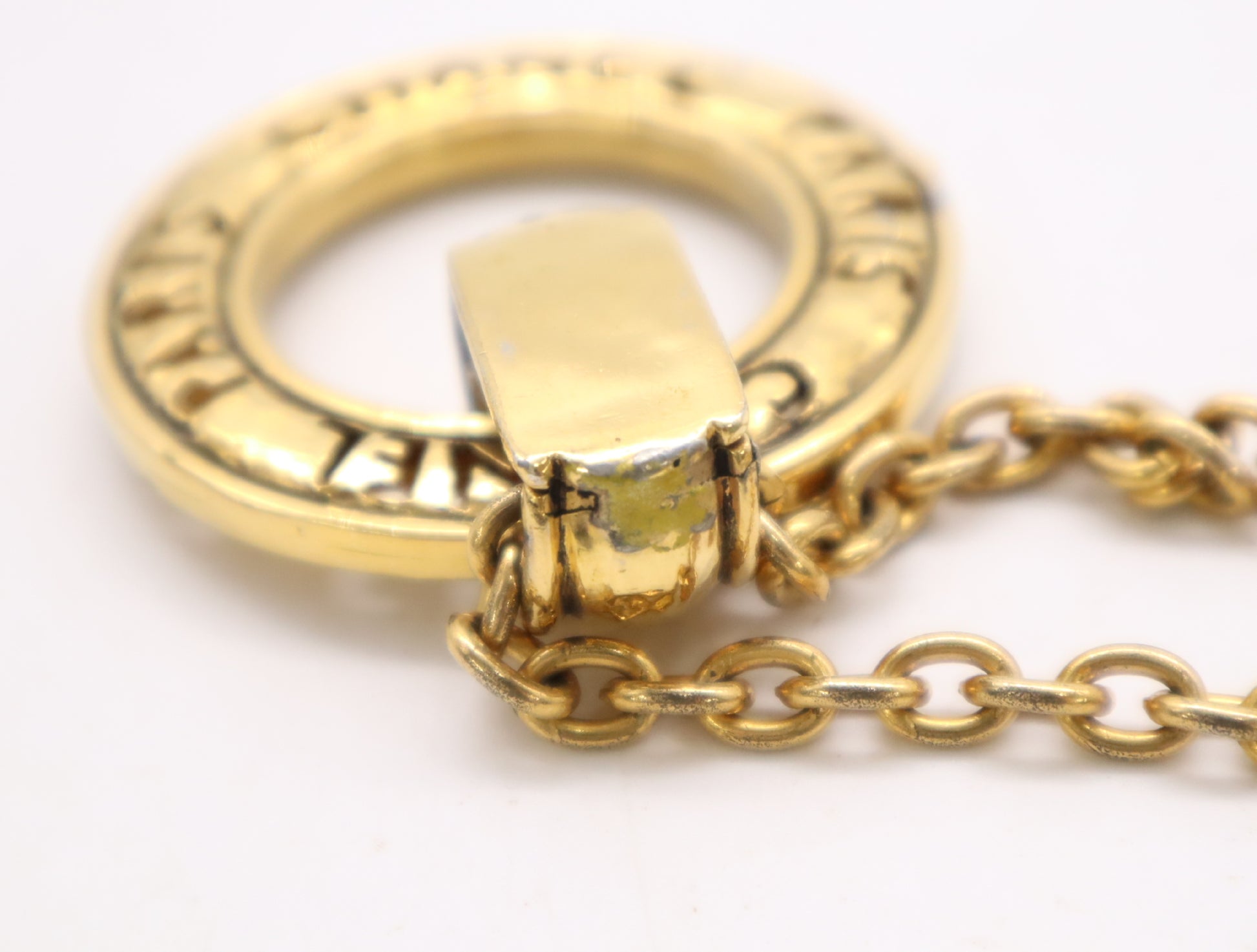 CHANEL Logo Ring Chain Necklace, Gold, Box Included, Chain Approx. 90cm