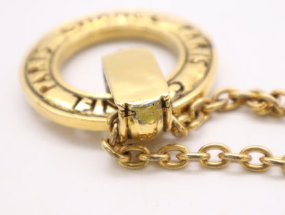 CHANEL Logo Ring Chain Necklace, Gold, Box Included, Chain Approx. 90cm