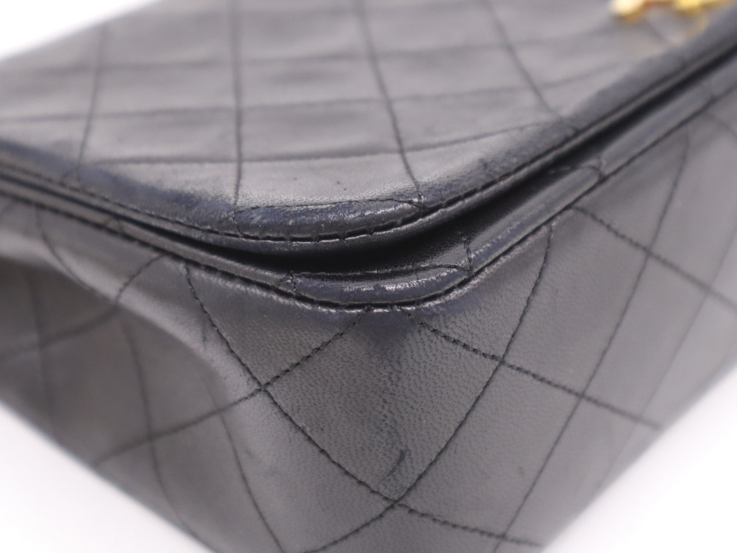 CHANEL Matelasse 23 Shoulder Bag with Full Flap, S-Chain, Turn Lock, GD Hardware, Black, Seal Marks, Card Number 1395084