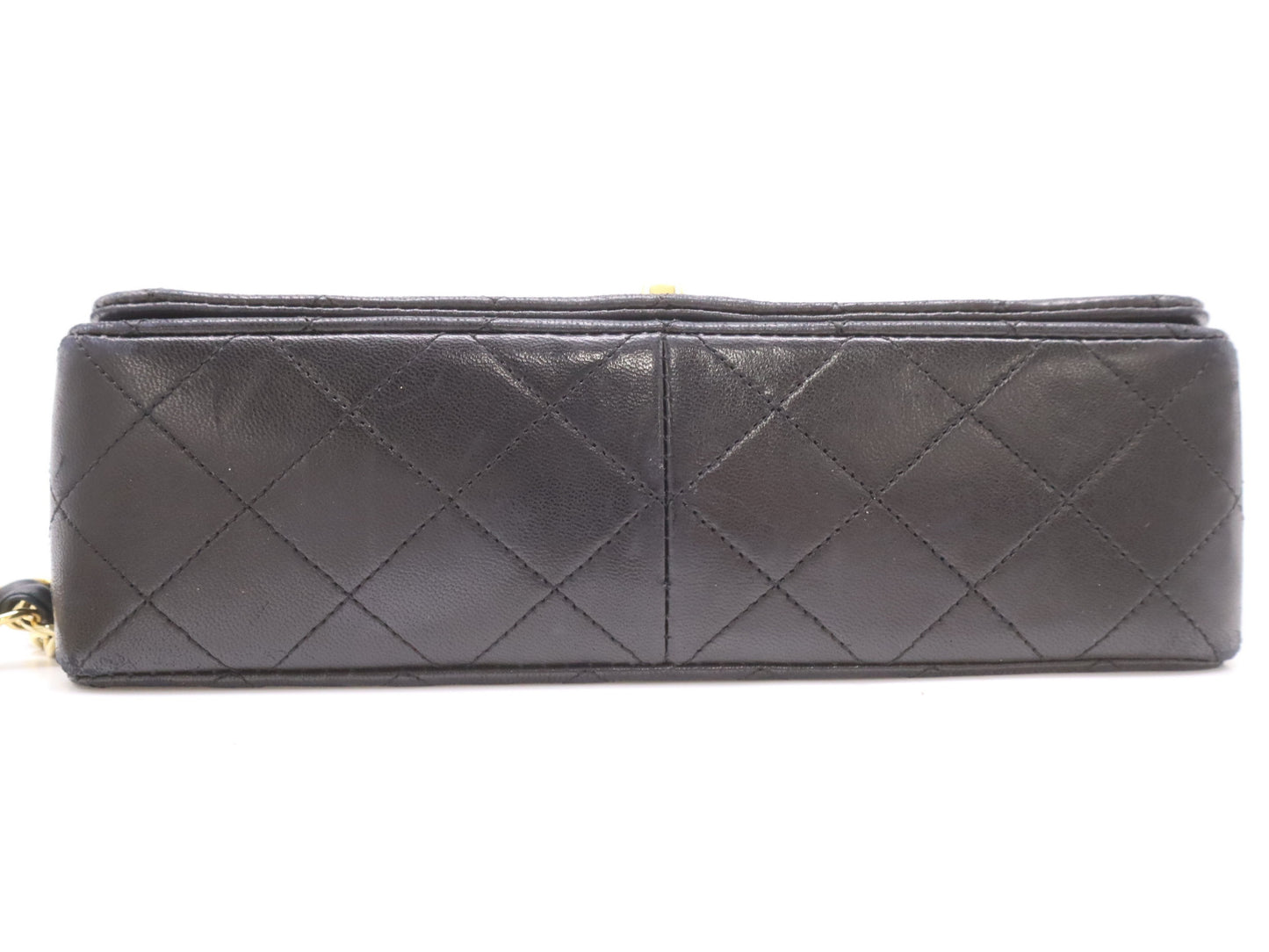 CHANEL Matelasse 23 Shoulder Bag with Full Flap, S-Chain, Turn Lock, GD Hardware, Black, Seal Marks, Card Number 1395084
