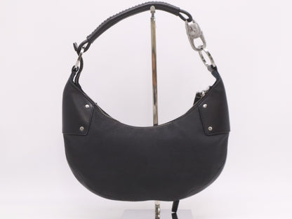 GUCCI 109208 Canvas x Leather One-Shoulder Black Shoulder Bag