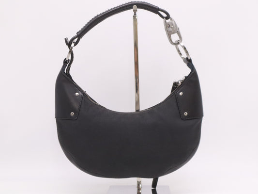 GUCCI 109208 Canvas x Leather One-Shoulder Black Shoulder Bag