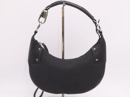 GUCCI 109208 Canvas x Leather One-Shoulder Black Shoulder Bag