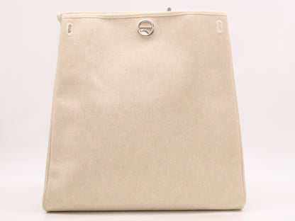 HERMES Leather and Canvas Airbag MM □C Stamp 1999 Brown Beige Shoulder Bag with Spare Bag