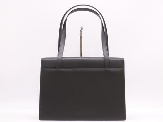 BURBERRY Canvas x Leather Nova Check Tote Bag Black Tote Bag