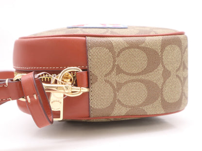 COACH H2273-CF304 Signature Shoulder Bag with Snoopy Collaboration Shoulder Strap and Dust Bag