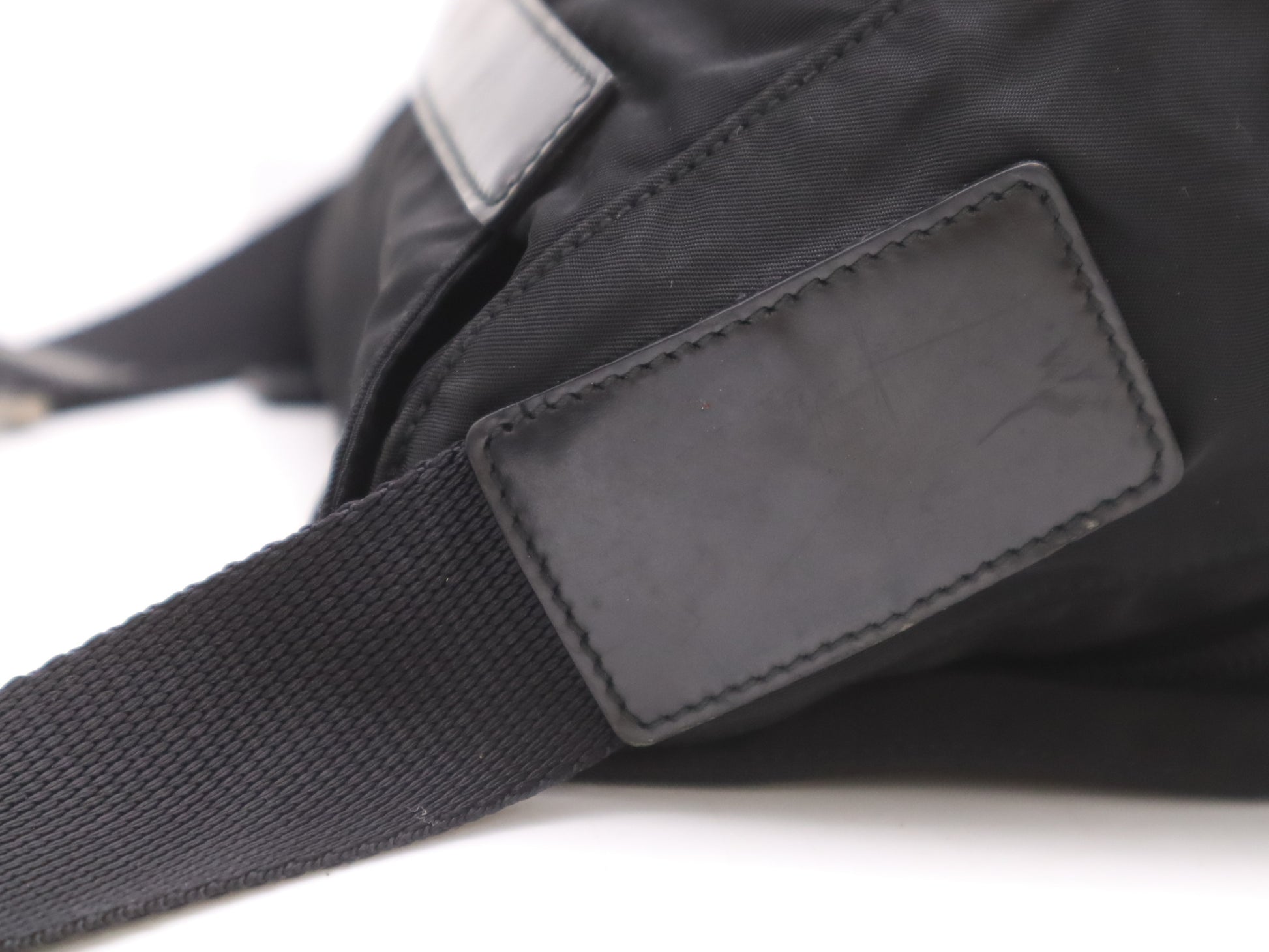 PRADA nylon shoulder bag with white tag