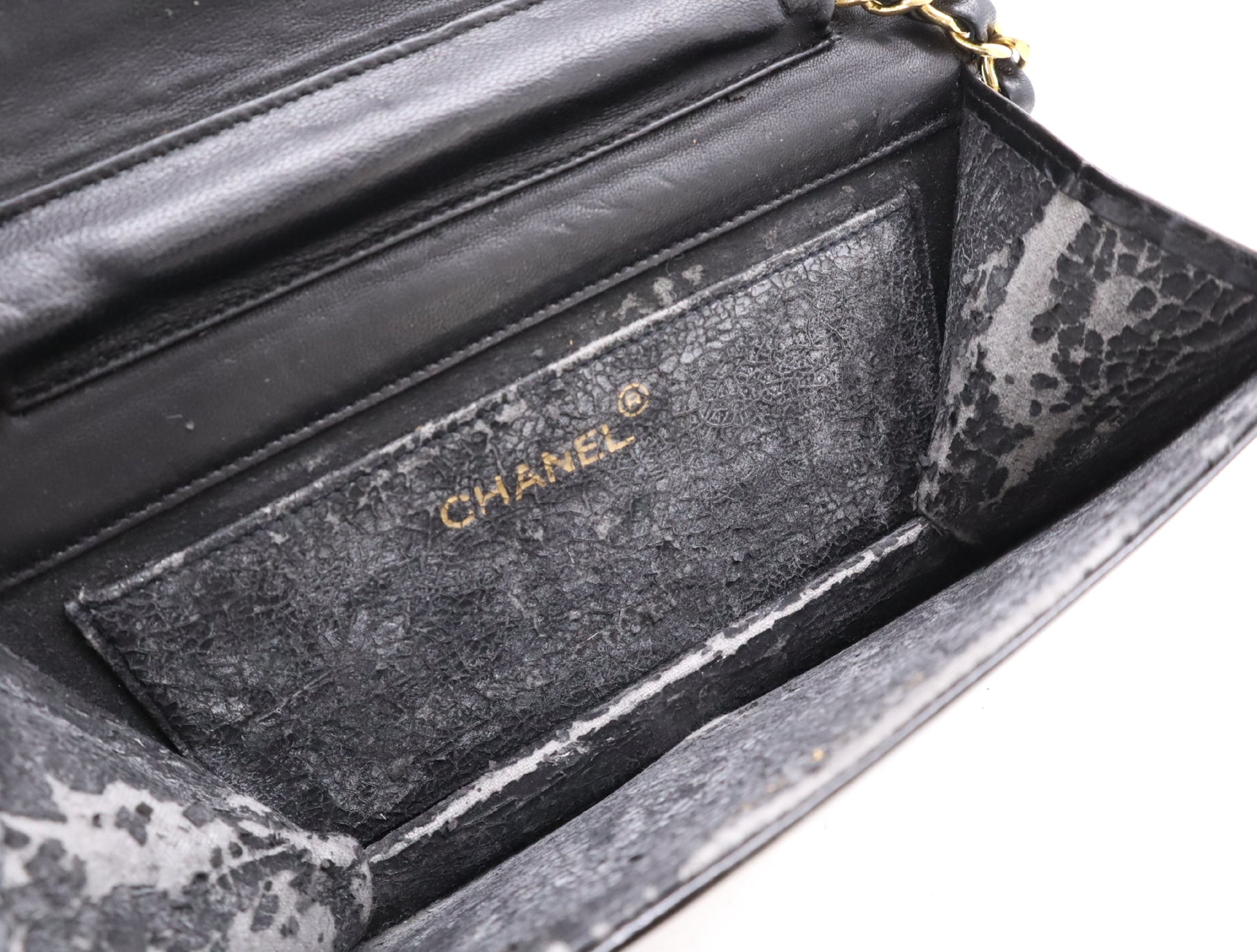 CHANEL Patent Leather Coco Mark Chain Shoulder Bag with GD Hardware, Black, Dust Bag Included