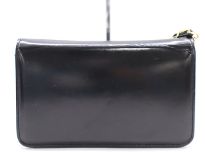 CHANEL Patent Leather Coco Mark Chain Shoulder Bag with GD Hardware, Black, Dust Bag Included