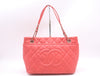 CHANEL Caviar Skin Matelasse Chain Tote Bag with Silver Hardware and Pink Seal 20329788 Shoulder Bag