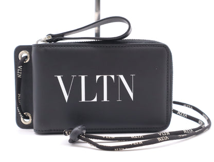 VALENTINO WY2P0P90LVNVLTN Neck Strap Wallet Leather Black Wallet