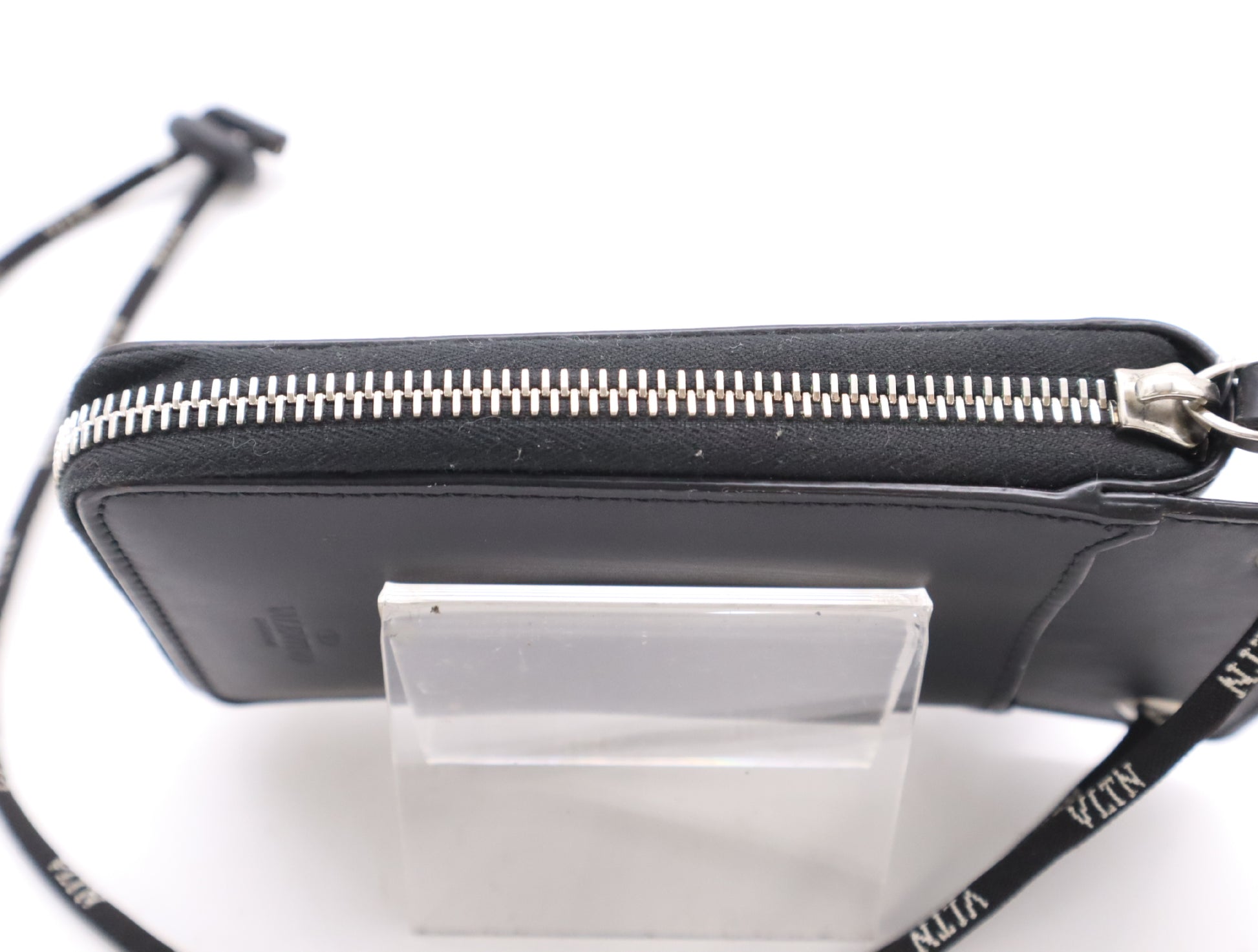 VALENTINO WY2P0P90LVNVLTN Neck Strap Wallet Leather Black Wallet