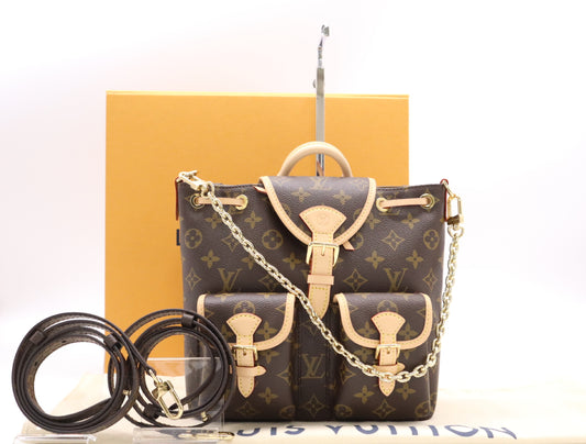LOUIS VUITTON M46932 Monogram Excursion PM Backpack with RFID Reader, No Serial Tag, Shoulder Strap, Box, and Dust Bag