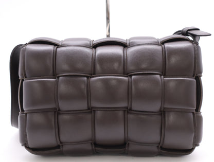 BOTTEGA VENETA 591970 Leather Maxi Intrecciato Padded Cassette Shoulder Bag in Bordeaux with Dust Bag
