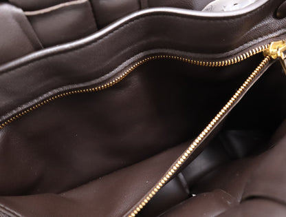 BOTTEGA VENETA 591970 Leather Maxi Intrecciato Padded Cassette Shoulder Bag in Bordeaux with Dust Bag