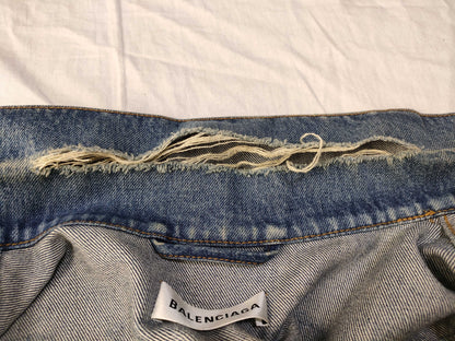 BALENCIAGA BALENCIAGA Demna-era FW17 back print denim jacket, oversized 38