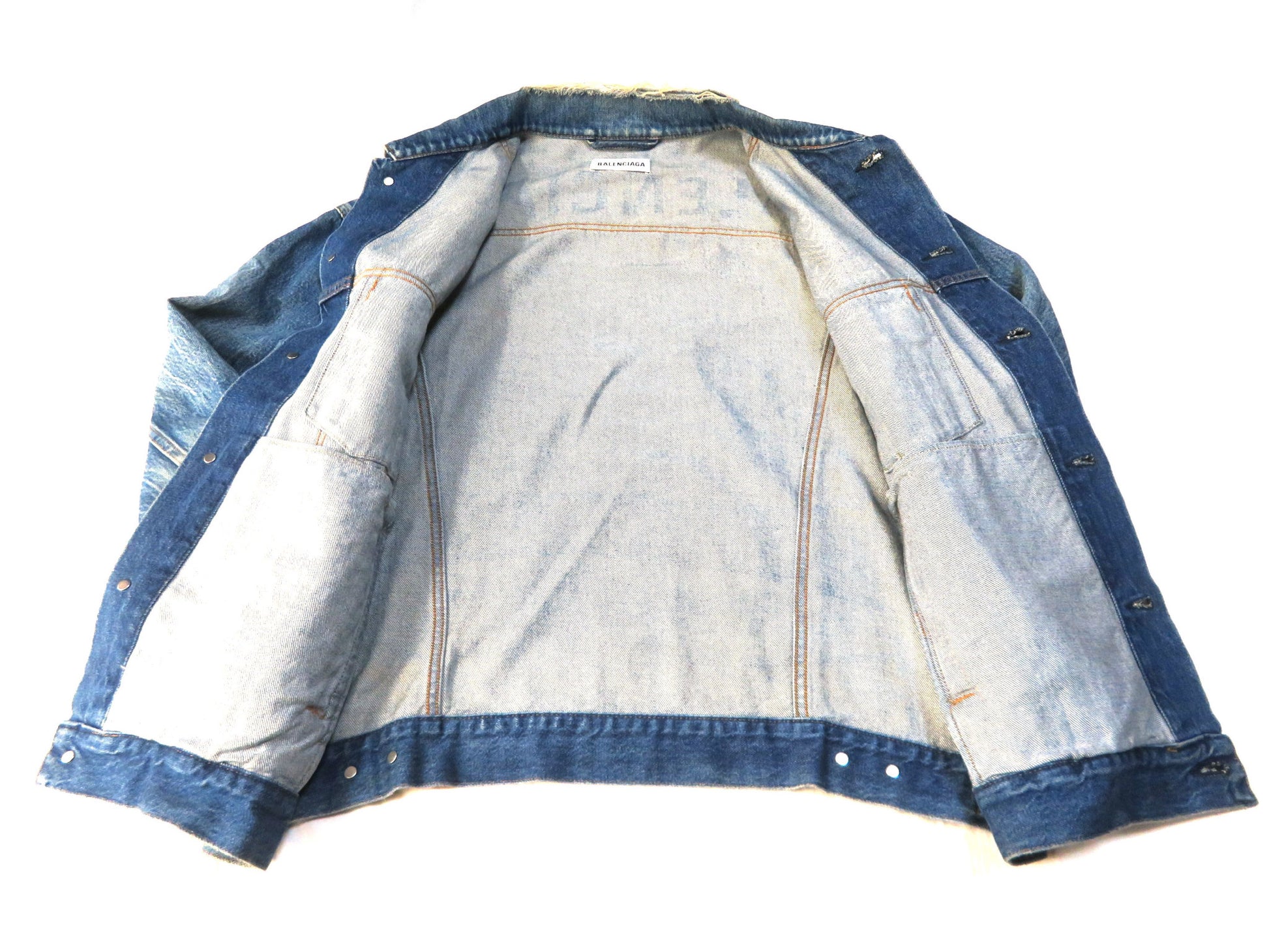 BALENCIAGA BALENCIAGA Demna-era FW17 back print denim jacket, oversized 38