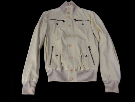 BOTTEGA VENETA BOTTEGA VENETA Leather Jacket Driving Blouson Greige Jacket