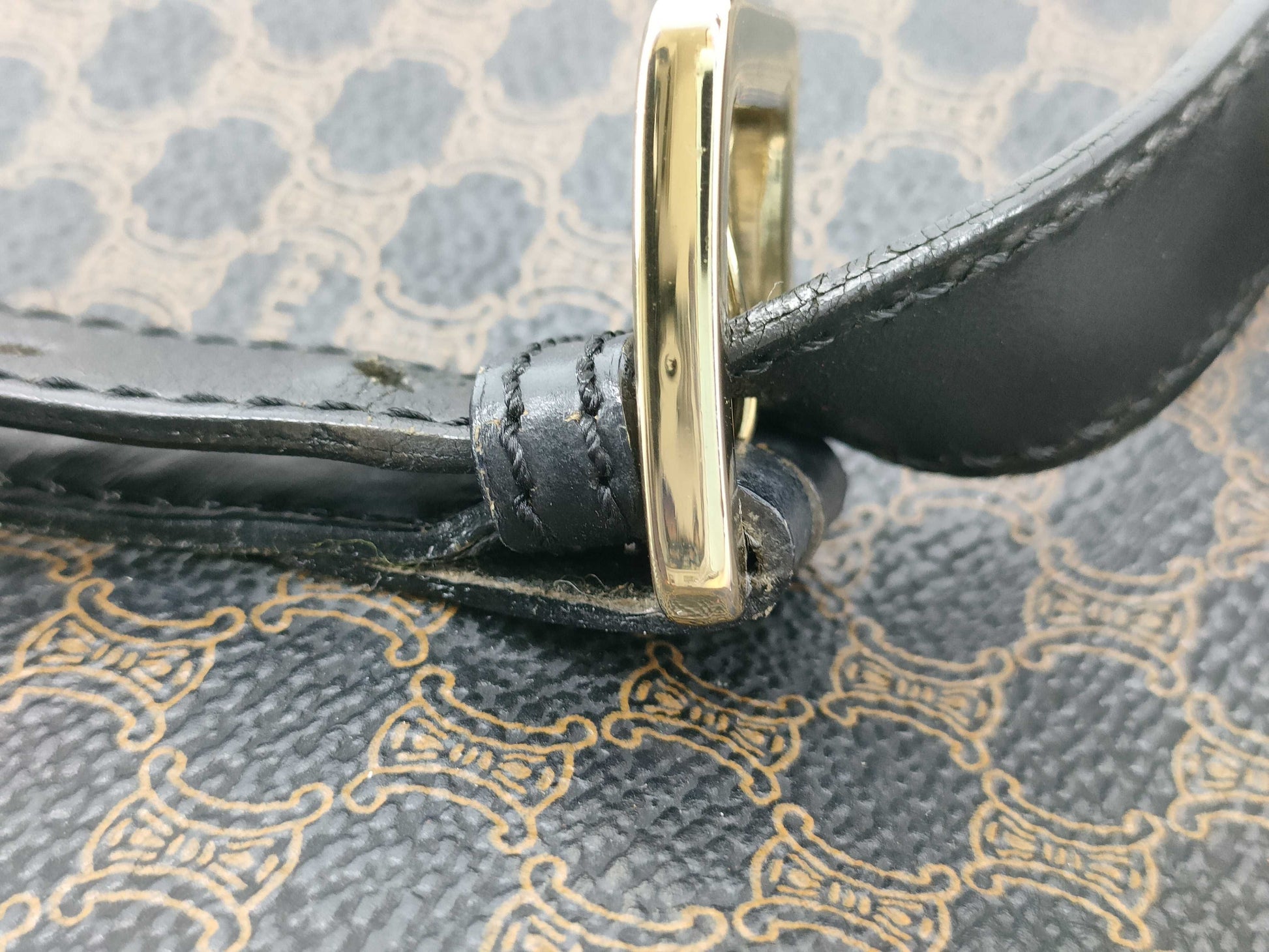 CELINE Black Macadam Tote Bag