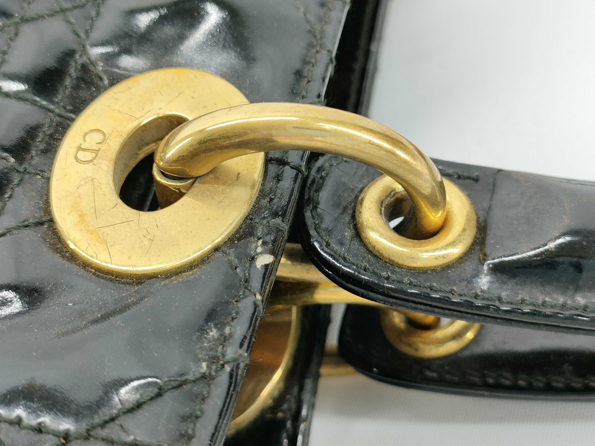Dior Cannage Patent Leather Handbag
