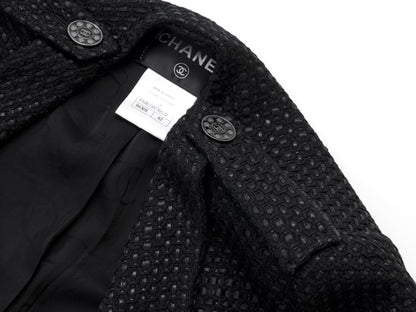 CHANEL 16C Black Tweed Jacket 42 Runway Jacket