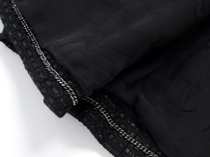 CHANEL 16C Black Tweed Jacket 42 Runway Jacket